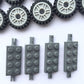24 Mm X 7 Mm Tire,Wheel And Long Axles -50 Pieces Brick Building Chassis Pieces Education Wheels Set Toy