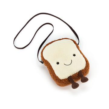 Jellycat Amuseables Toast Plush Bag, 9 Inches - Crossbody And Shoulder Purse - Fun And Unique Handbag