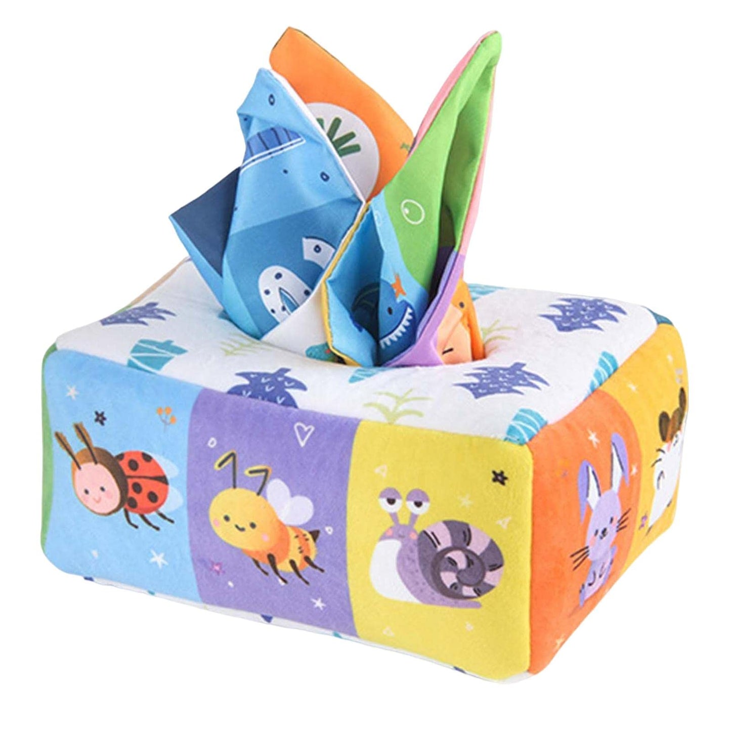 Ilsmysutra Montessori Tissue Box Toys Juggling Scarves For Children Infant Animals|Toys For Baby|Developmental Baby Toys