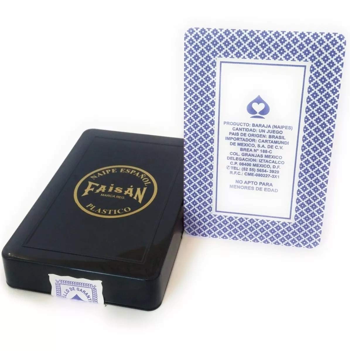 Faisan Spanish Playing Cards - 100% Plastic, 40 Cards, Black, 0.6 x 2.8 x 4.1 inches