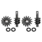 2pcs Steel Axle Differentials Gear 14T/2T Front and Rear Overdrive Differential Worm Gear for Axial SCX24 1/24 RC Crawler Truck 
