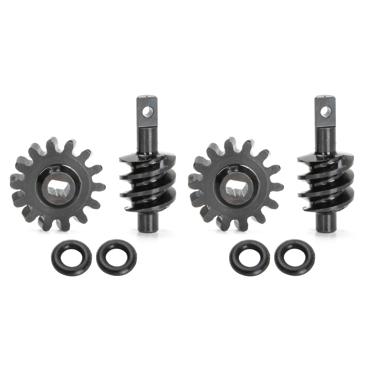 2pcs Steel Axle Differentials Gear 14T/2T Front and Rear Overdrive Differential Worm Gear for Axial SCX24 1/24 RC Crawler Truck 