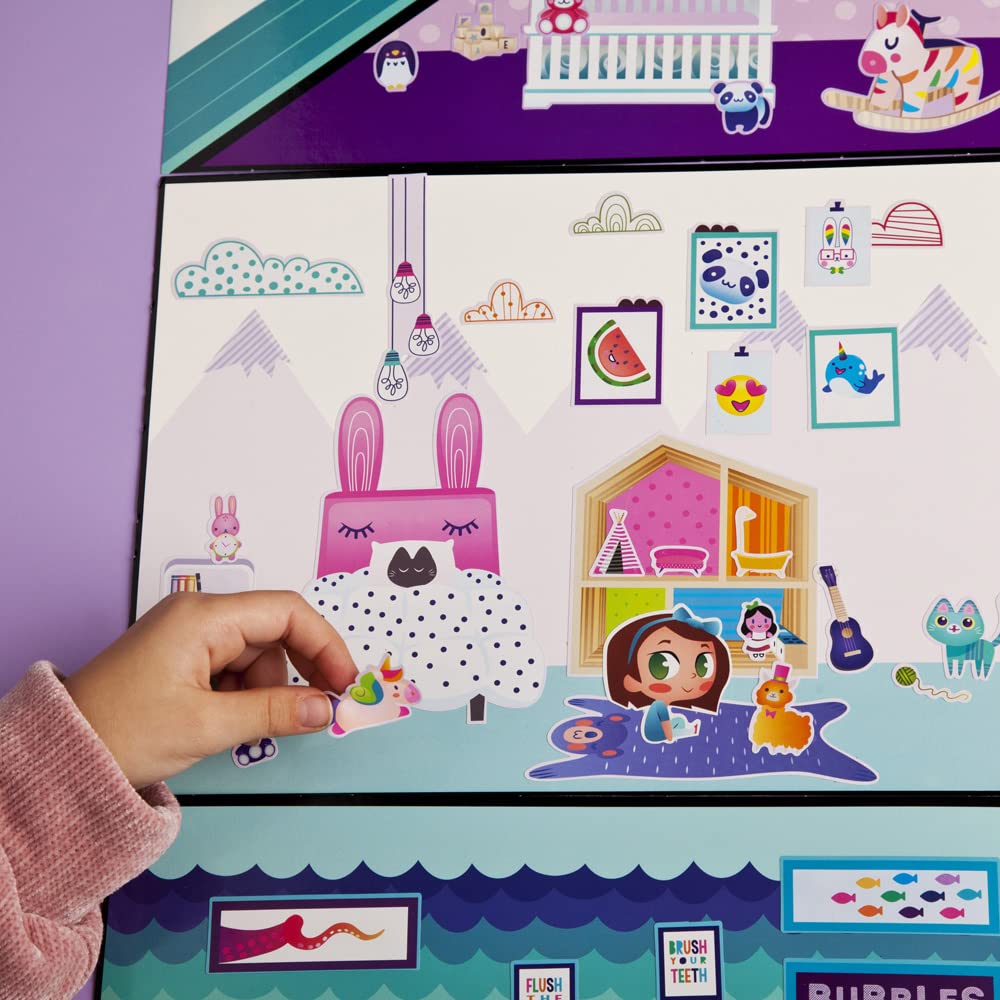 Craft-tastic Wall Sticker Playhouse - 3ft Tall Dreamhouse, Multi, Cardstock, Model CT1833T, 650+ Reusable Stickers