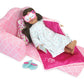 Sophia'S 2-In-1 Plush Lightweight Moroccan Print Pull-Out Sofa Couch Converts To A Bed, Fits Two 18 Inch Dolls, Light Pink