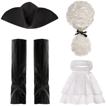 Sizgaroot George Washington Costume For Boys Kids Colonial Alexander Hamilton Costume (8-10 Years)