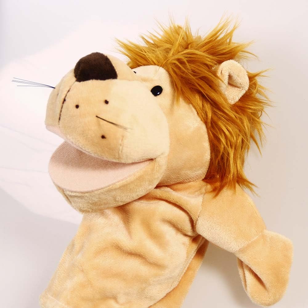 Lanxitown Lion Hand Puppet for Kids - Farm Animals Finger Puppets, Plush Soft With Movable Mouth