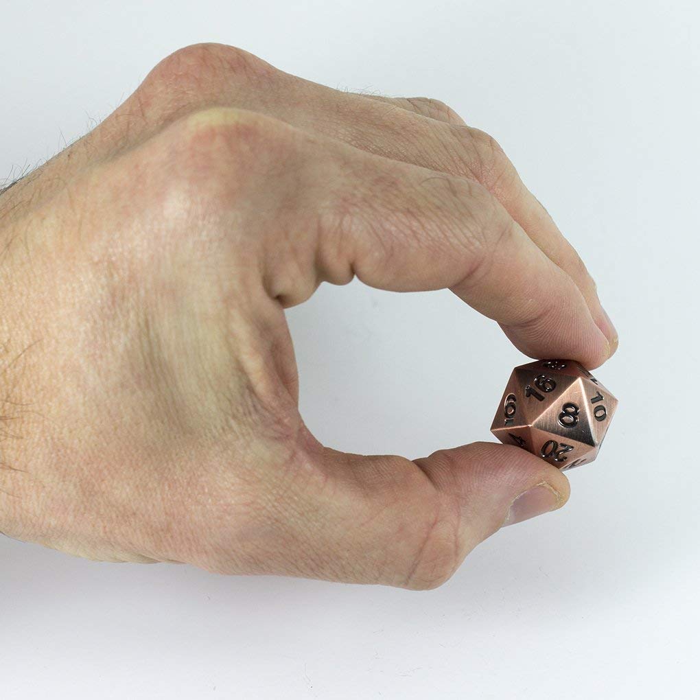 Bronze Metal Dice - Full Polyhedral Set in Presentation Tin