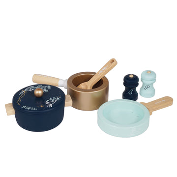 Le Toy Van - Educational Wooden Pretend Kitchen Honeybake Pots and Pans Cooking Set Play Toy | Kids Role Play Toy Kitchen Access