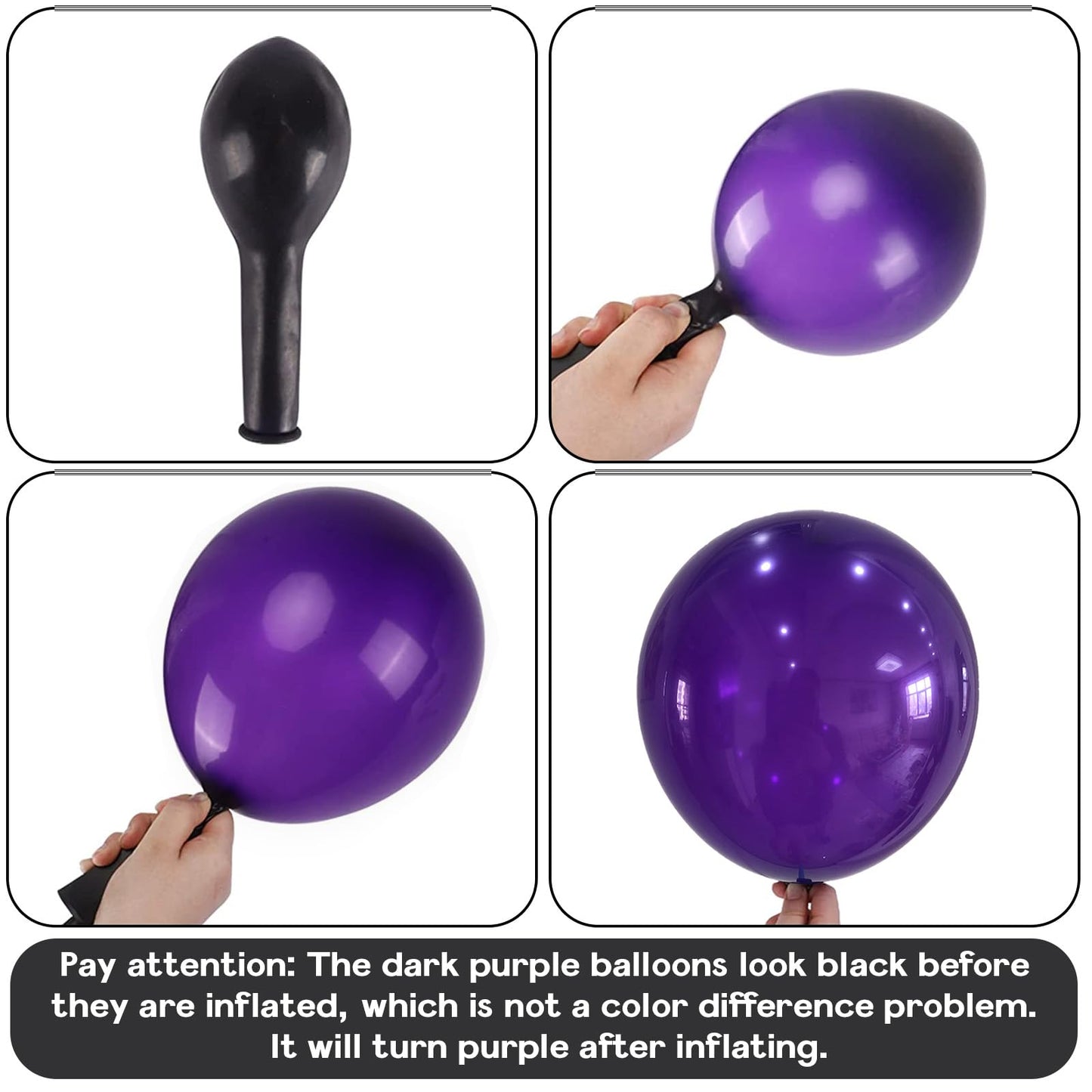Jobkoo Purple Balloons 12 Inch, 100 Pack Dark Purple Balloon Matte Royal Purple Latex Balloons For Arch Deep Purple Party Helium