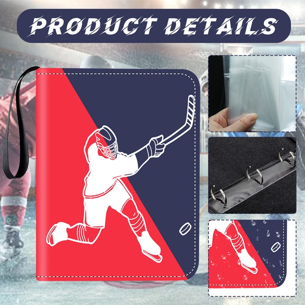Stillkeeper Hockey Card Binder,4-Pocket Trading Card Binder,400 Pockets Double Sided Pockets Trading Card Binder, For Hockey Car