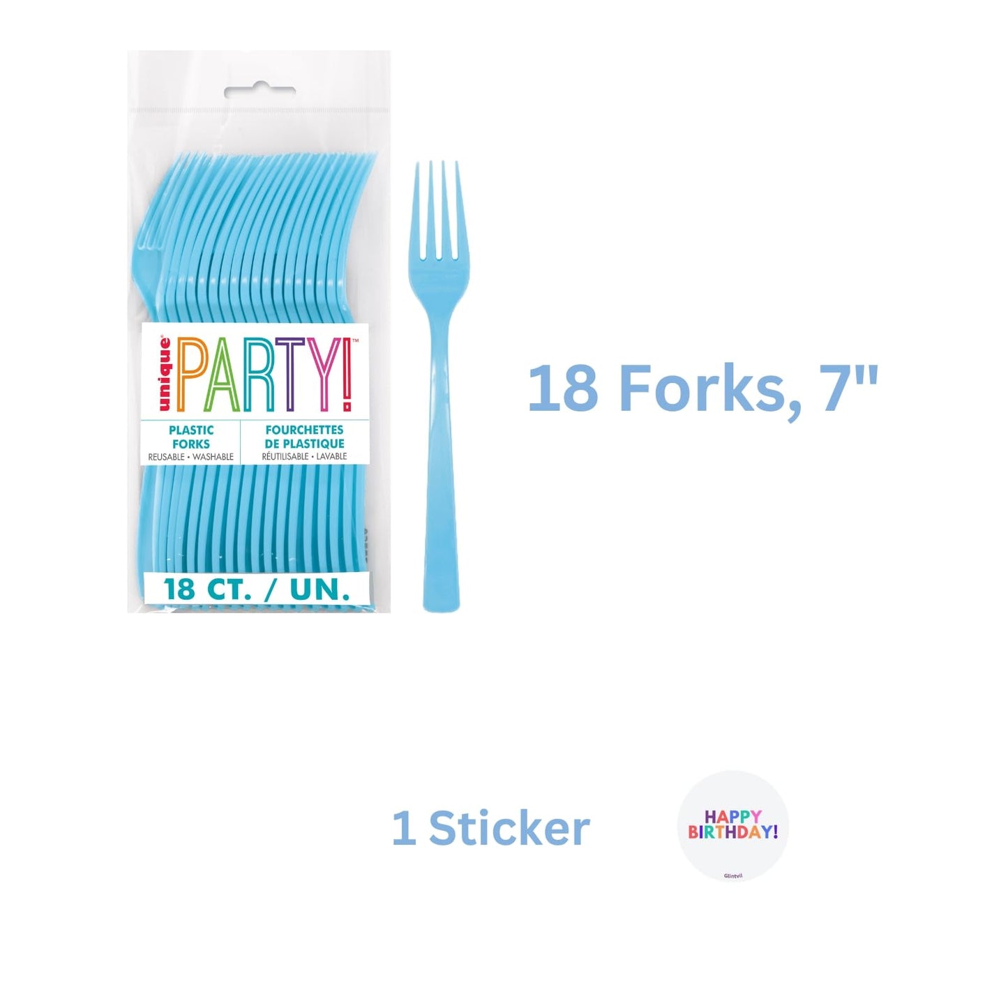 Unique Bluey Birthday Party Supplies Set for 16 Guests - Bluey Plates and Napkins, Forks, Sticker - Bluey Birthday Decorations,