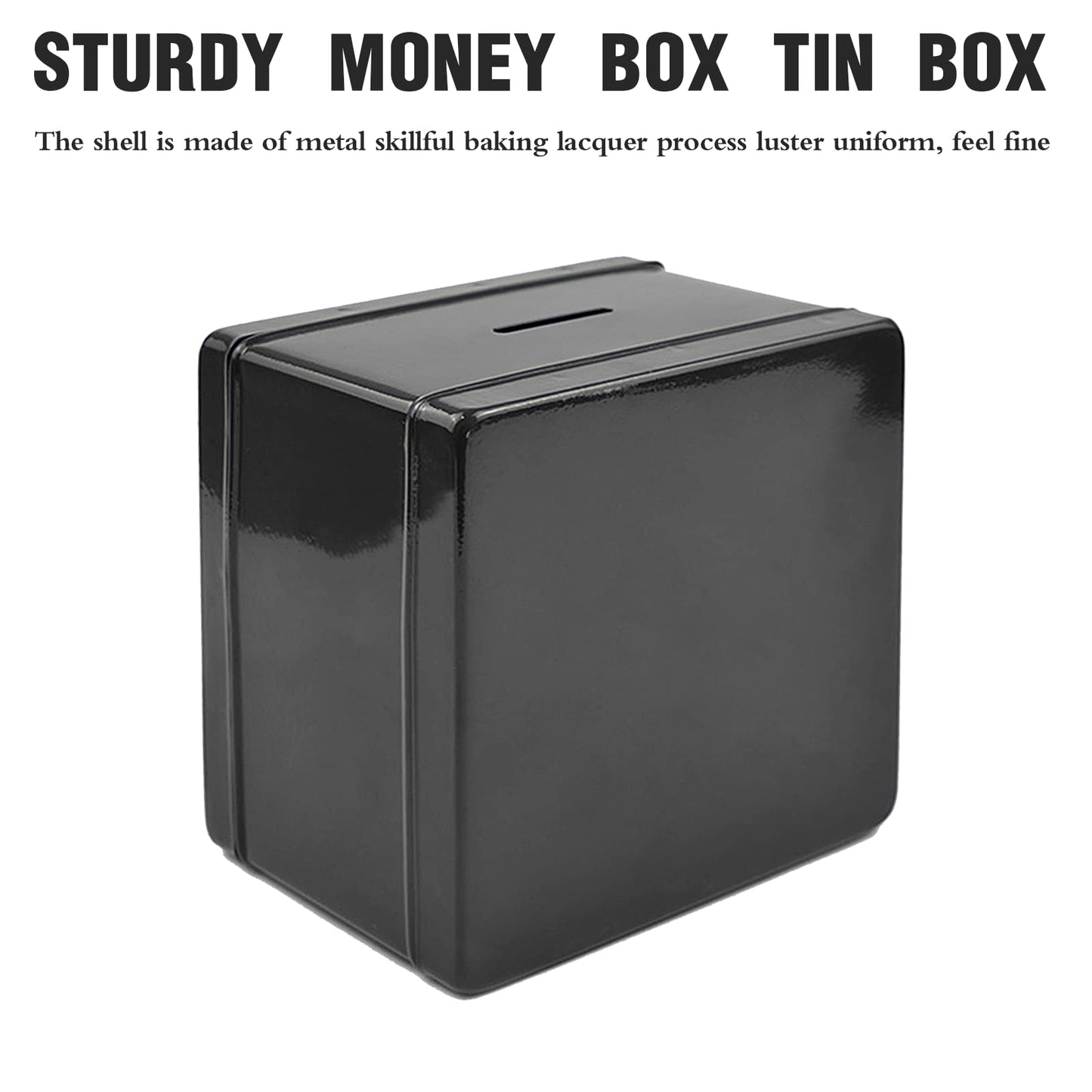 Kids' Safe Piggy Bank, Metal Safe With Key, Money Saving Box For Children, Boys Girls Best Giftoney Banks (Black, Small)
