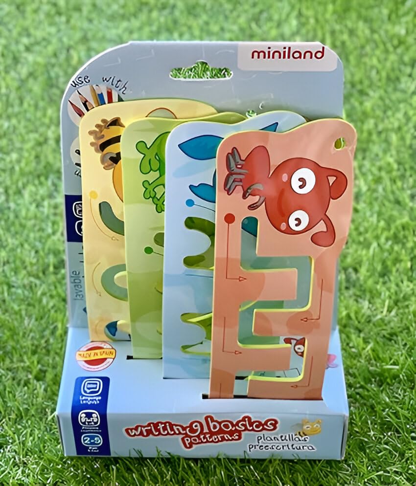 Miniland Pre-Writing Basics: 4 Funny Templates For Preschool Learning Activities, Perfect 3-Year Old Birthday Gifts, Educational