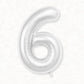 Flyloons 6 number Foil Balloon Silver 16 inch Size For Baby Kids Boys Girls Happy Birthday Anniversary Decoration Items 6th Year