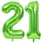 Toniful 40 Inch Large Green Number 21 Balloons Giant Digital 21 Or 12 Helium Balloons, Foil Mylar Big Number Balloons For 12Nd O