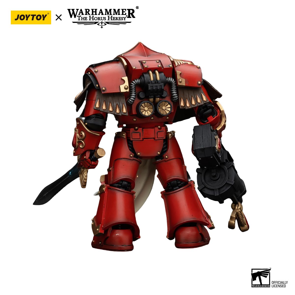JOYTOY Warhammer The Horus Heresy Blood Angels Crimson Paladins Squad Crimson Paladin with Iliastus Assault Cannon, 1:18 Scale A