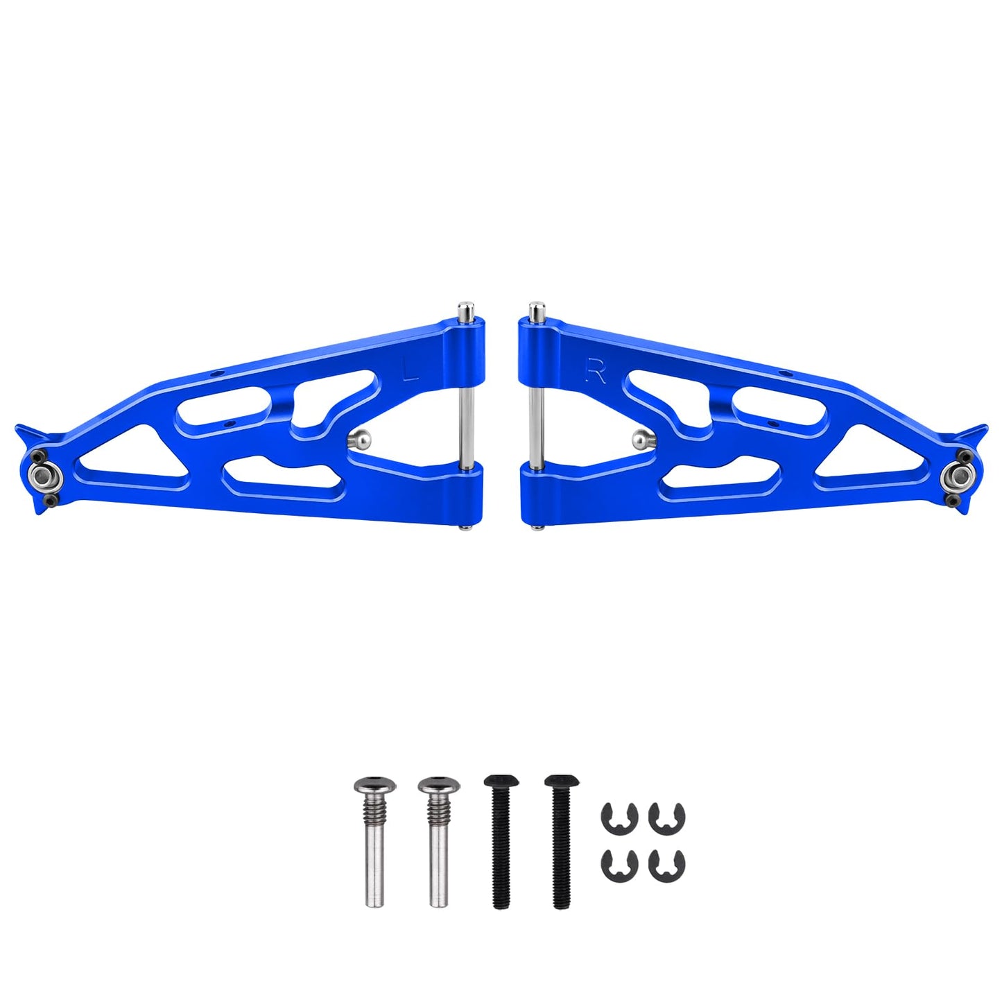 FriHobby Aluminum Front Lower Suspension Arms Set for Losi 1/10 Baja Rey Desert Truck Upgrades Parts Replace LOS234004 (Blue)