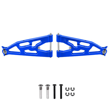 FriHobby Aluminum Front Lower Suspension Arms Set for Losi 1/10 Baja Rey Desert Truck Upgrades Parts Replace LOS234004 (Blue)