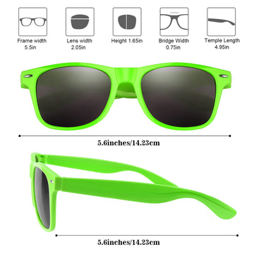 Fepito 24 Pack Party Sunglasses Bulk For Birthday Party Favors Goody Bag Fillers For Beach Pool Party Toys For Adults, Green