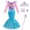 Luzlen Little Girls Mermaid Princess Costume Party Dress For Toddler Kids Baby Halloween Dress Up, 5-6 Years(Tag 130)