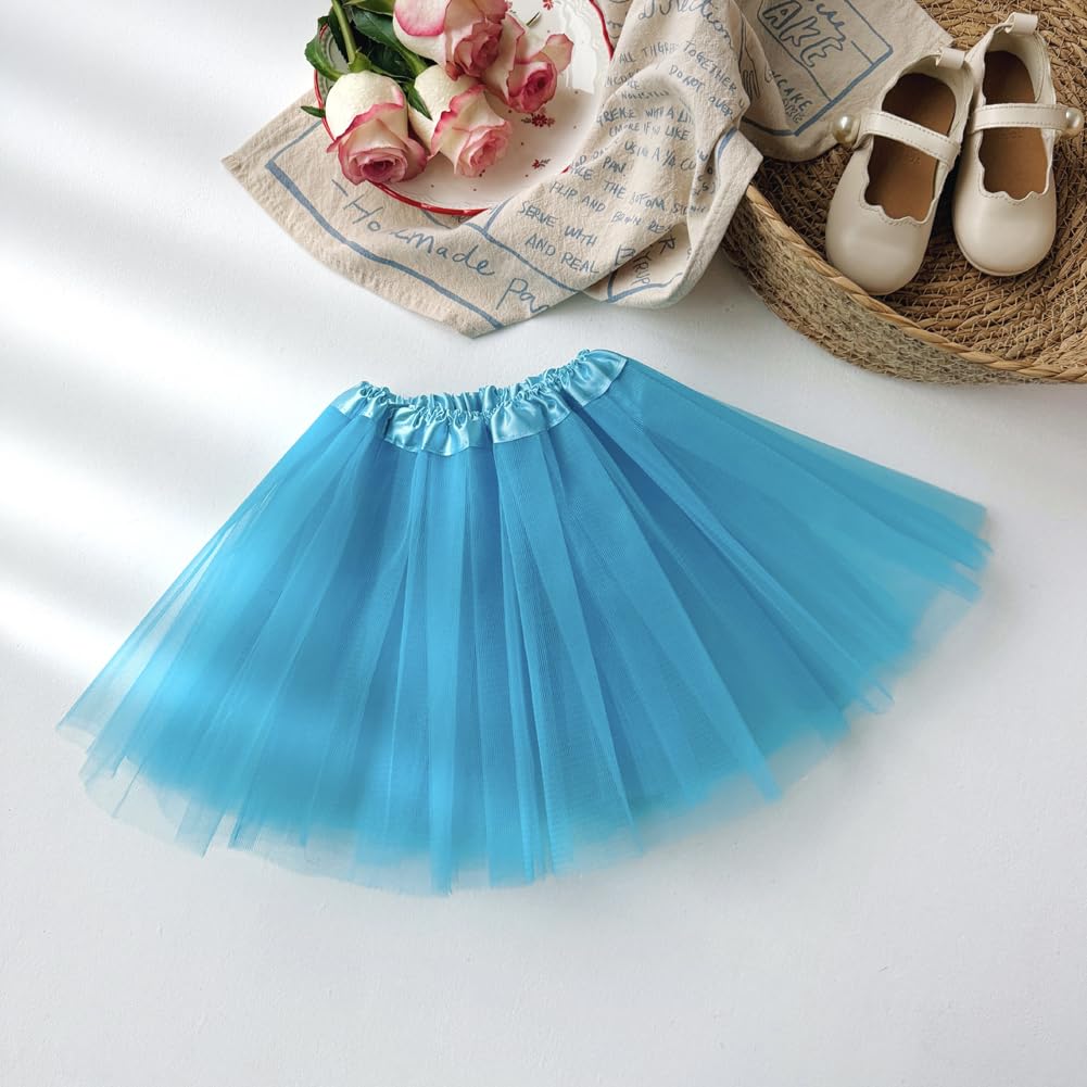 Bgfks Tutu Skirt For Girls,5 Pack Princess Party Favor Dress Skirt Set With Hairclips For 2-8 Years.(Red)