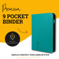 Card Guardian 9 Pocket Premium Trading Card Binder - Teal, Zippered, 30.5cm x 24.5cm, Compatible with Yugioh & MTG Cards