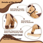 ROCK MY BABY Rocking Horse for Toddlers, Soft Fabric, Realistic Sounds, Large Light Brown Pony, CPC Certified