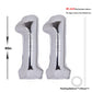 40 Inch Number 11 Balloon Silver Jumbo Giant Big Large Number 11 Foil Mylar Silver Balloons 11Th Birthday Party Anniversary Deco