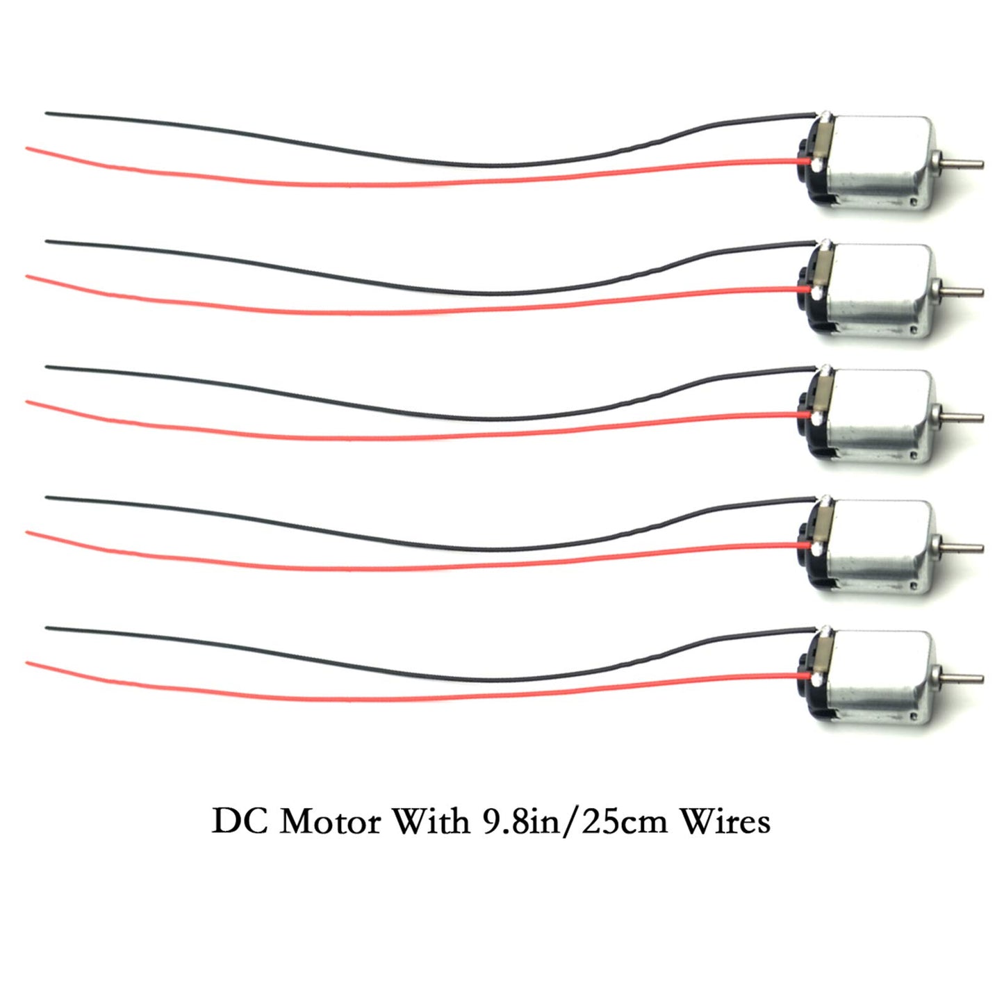 Eudax 5 Pcs Rectangular Dc Motor Mini Electric Motor 1.5-3V 24000Rpm With 9.8' Lead Wires With Motor Mounting Bracket Holder For Diy Toys