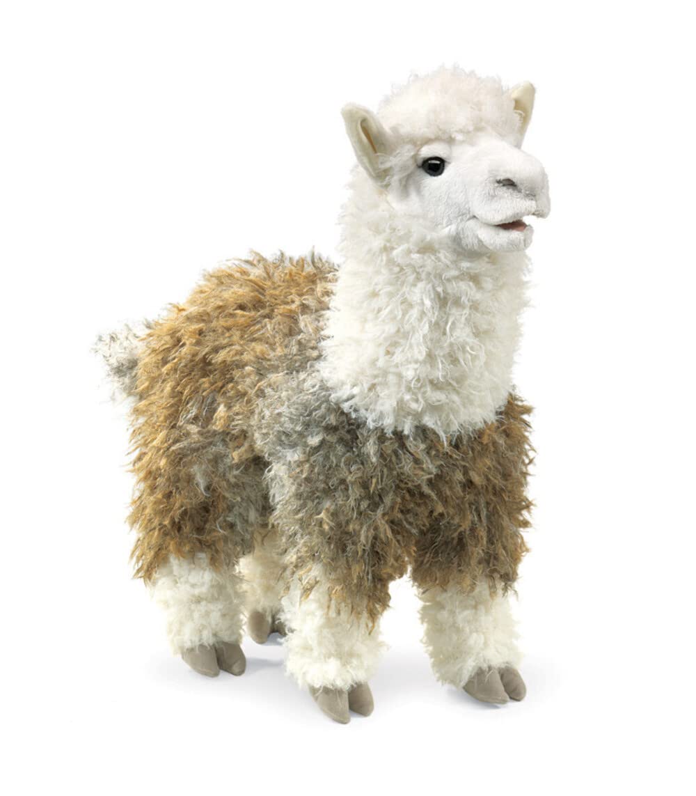 Folkmanis Alpaca Hand Puppet, White, 1 Ea