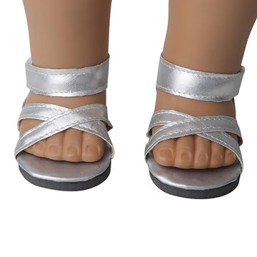 MSYO 19 Pcs Doll Shoes & Accessories for 18 Inch Dolls,7 Pairs Seasonal Styles with Doll Snow Boots/Sandals/Sequins/Shoes/ Socks