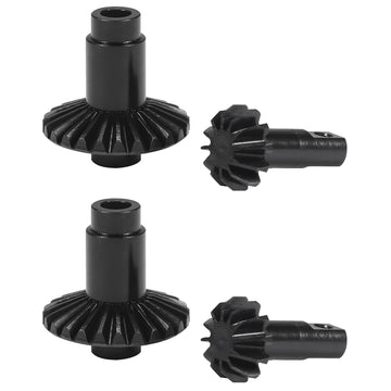 TRX4M Gear 4pcs 24/12T Steel Machined 1/18 RC Crawler Ring Gear Pinion Gear 24/12T Axle Differential Helical Gears for 1/18 RC C
