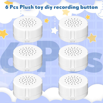 6 Pcs White Sound Recorder Voice Recorder Music For Stuffed Animal, Toy Recording Device Recordable Sound Module, Record Message