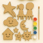 LetS Diy Wooden Cutouts Painting Kit, 8 Pieces With 5 Paint Colours And Brush, Cloud Moon Star House Shapes For Kids Crafts Act