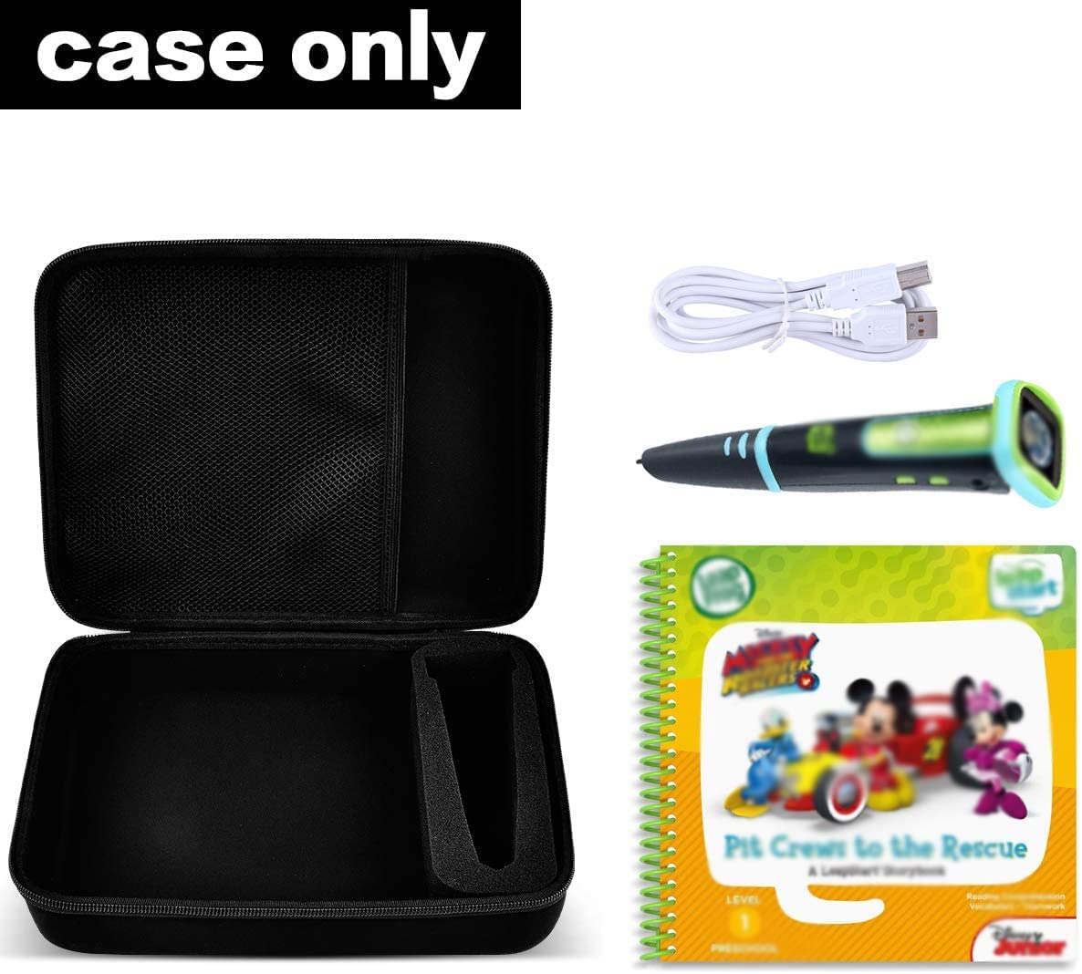 Gwcase Case Compatible With Leapfrog For Leapstart Go System And For Leapfrog For Leapstart 3D/ For Pre-Kindergarten Activity Book Of Level 1 2 4. Storage Carrying Holder Fits For Usb Cable-Black