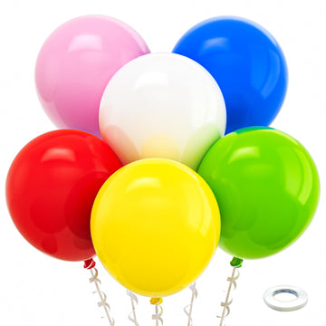 Bezente Rainbow Balloons 18 Inch - 30 Pack Large Thick Assorted Balloons Big Round Colorful Latex Balloons For Birthday Baby Sho