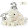 Tezituor 5Pcs Lamb Stuffed Animals Set  20 Inch Large Mommy Stuffed Sheep Plush with 4 Cute Lamb Babies  Realistic Sheep Plush Pillow for Girls Boys