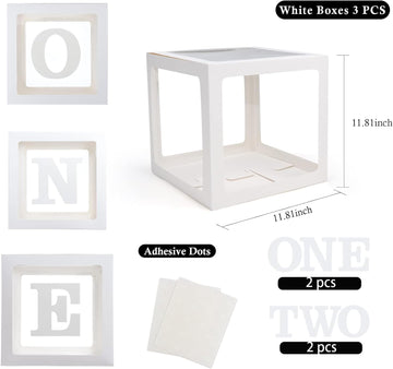 Voircoloria 1St Birthday Decorations For Boys, 3Pcs One Boxes For 1St Birthday For Boy Or Girl With One Letters For Photoshoot P