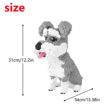 Larcele Dog Micro Building Blocks Animal Mini Building Toy Bricks,7185 Pieces Kljm-02 (Big Schnauzer)