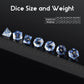 Glass DND Dice Set DNDND 7 Piece Zircon Dice with Great Gift Box for D&D Dungeons and Dragon Tabletop Game (Blue Glass with Gold
