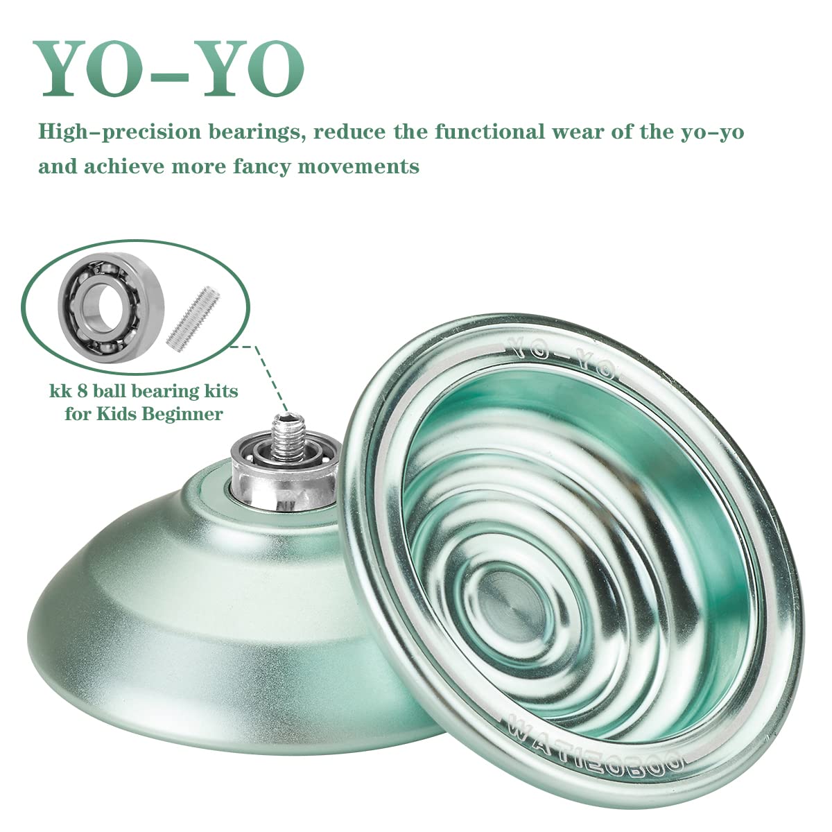 Watieoboo Yoyo Professional Trick Yoyo For Kids Beginners Unresponsive Yoyo For Adults Intermediate-Advanced Players With U Type