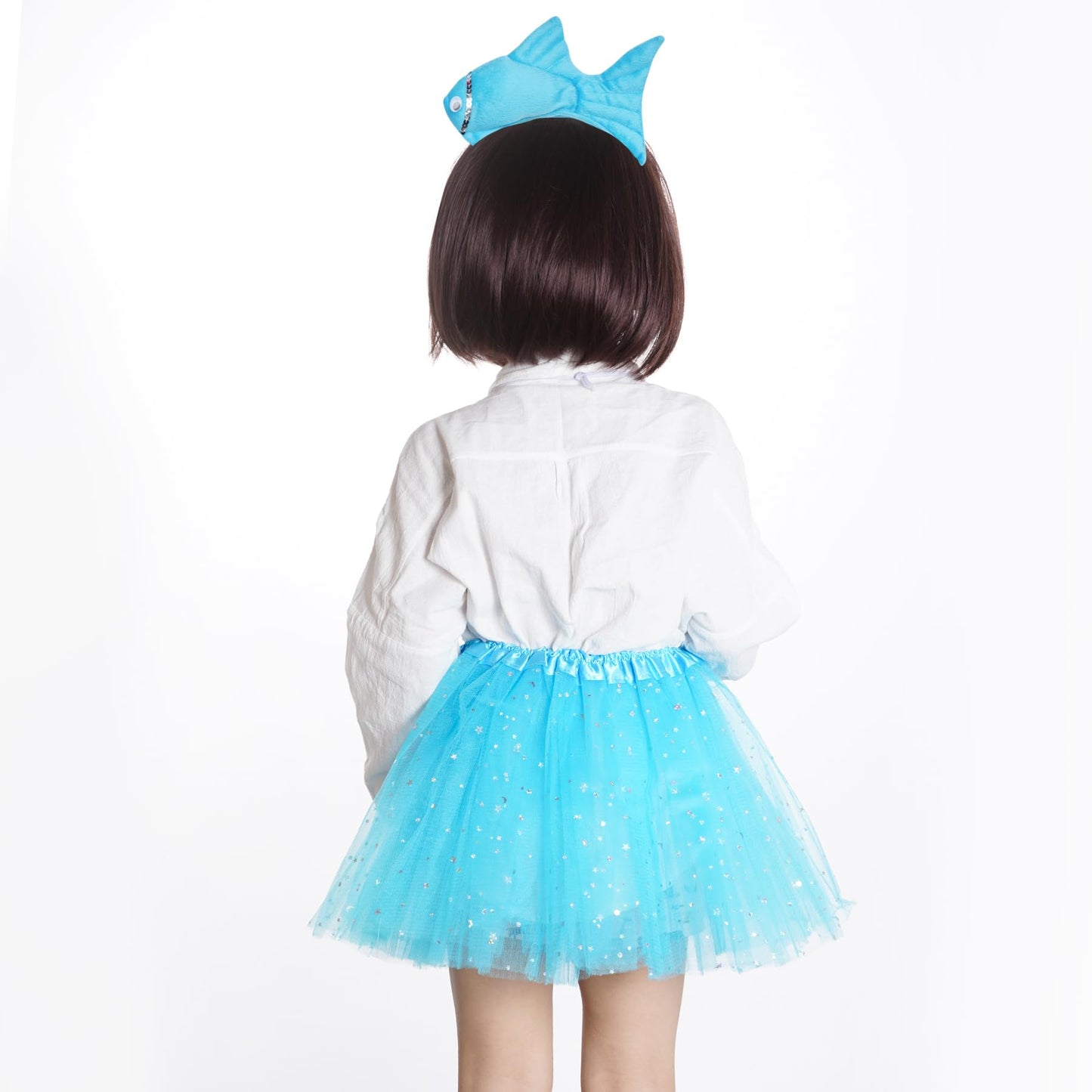 Dxhycc Animal Costume Set 3D Fish Goldfish Headband Bowtie And Tutu Animal Fancy Costume For Halloween Dress Up