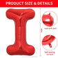 Toniful 40 Inch Large Bright Red Letter Balloons A-Z, Giant Jumbo Helium Foil Mylar Big Letter I Balloons For Birthday Party Ann