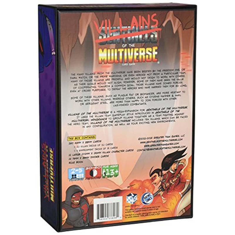 Greater Than Games: Sentinels Of The Multiverse: Villains Of The Multiverse, Strategy Board Game, 2 To 5 Players, 30 To 60 Minute Play Time, For Ages 13 And Up