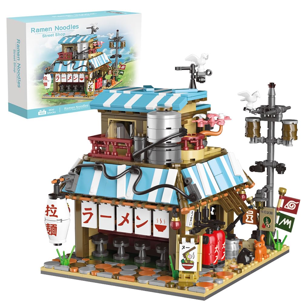 RAVAYO Japanese Ramen Shop Building Blocks Set - Mini Brick Simulation Architecture Construction Toy Ideal Gift Choice for mature-themed Teen 14+