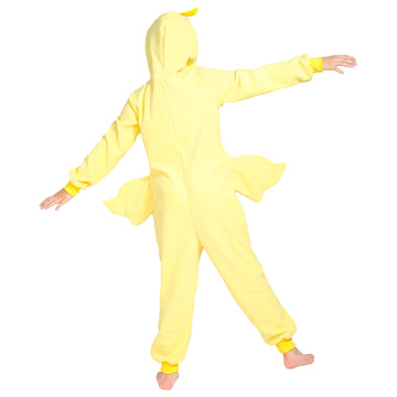 Rabtero Children Farm Animal Onesie Costume, Kids Chicken Costume One-Piece Pajamas, Toddlers Yellow Chick Costume With Bird Wings, Halloween Christmas Costume For Kids 12-14