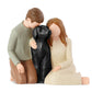 Hensonever Couple With Black Dog Figurines Ornaments, We Are A Family Black Dog Memorials Statues For Dog Lovers