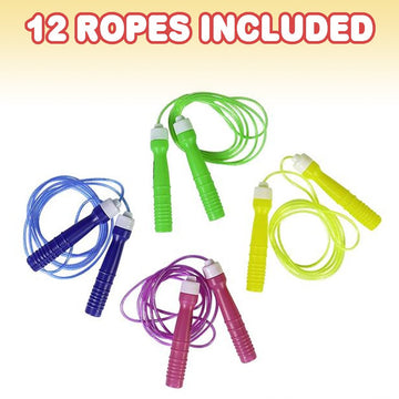 Artcreativity 7Ft Neon Jump Rope Set - 12 Pack - Vibrant Jumping Ropes For Kids - Durable Pvc Skipping Ropes - Great Birthday Party Favors, Goodie Bag Fillers, Gift Idea For Boys And Girls