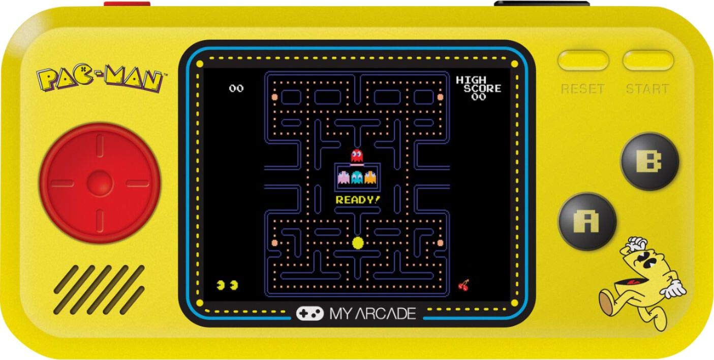 My Arcade Pocket Player Handheld Game Console - Full Color, Yellow, Model DGUNL-3227, Battery/Micro USB Powered, Collectible Gaming