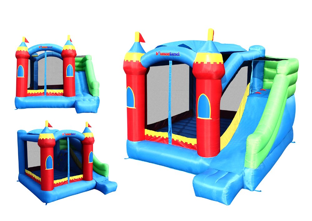 Bounceland Royal Palace Inflatable Bounce House [Blower NOT Included], Long Slide, Large Bouncing Area, Basketball Hoop and Sun